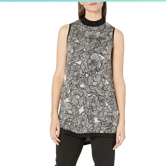 𝅺ANNE Klein Womens Floral Jacquard High Low Sweater - Picture 3 of 15